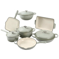 7 Pieces Cast Iron Cookware Set Even Heating Enameled Cast Iron Cookware Set Stovetop Cooking