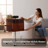 Adjustable Acrylic Cart Retro aesthetic Side Table Transparent Design for Homeowners