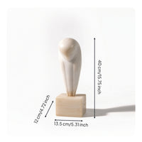 Owl Statue with Base Abstract Collectible Polished for Bookshelf, Homeowners