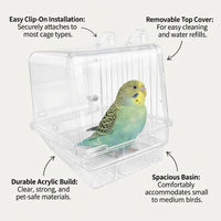 Bird Feeder Bath Combo Hanging, Transparent Acrylic Bird Bath Feeder Station for #variant:Bird bathtub