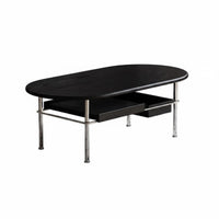 Oval Stand with Sliding Tray Modern Minimalist Tea Table Medieval Design
