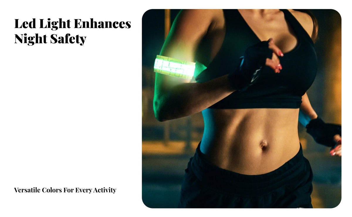 USB Rechargeable Running Safety Light High Visibility LED Armband 3 Lighting Modes for Runners, Hikers, Outdoor Activities, Walking, Parties