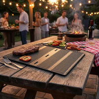 Cast Grill Plate Raised Ribs Ribbed Grill Plate Cooking Gear for Barbecue
