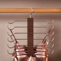 Bra Organizer Hanger Large Capacity Underwear Hanger Wood Sock and Tank Top Organizer for Wardrobe