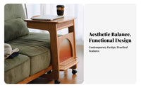 Wheeled Two-Shelf Stand Mobile Design End Table adaptable for Small areas