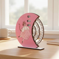 Rotary Enduring Desk Calendar Decorative Ornament Wooden Enduring Calendar Manual Rolling Date Display for Students, Kids