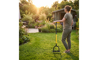 Stand-up Manual Lawn Aerator Heavy Duty Lawn Aerator Ergonomic Manual Soil Loosening Tool Hand-Push for Gardeners, Homeowners, Garden Maintenance, Orchard