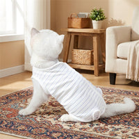 Cat Recovery Suit with Short Sleeves, Pullover Post-Surgery Wear for Anti Licking, Four-Leg Cat Surgery Recovery Suit in a Casual Unisex Style
