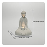 Zen Statue with LED Minimalist Garden Ornament Textured for Tabletop, Gardeners