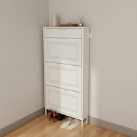 Footwear Organizer Space-saving Narrow Entryway Shoe Storage Metal Construction Tipping Drawers Ventilated Doors Suitable for Apartment Dwellers Homeowners Hallway Small Areas