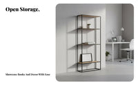 utilitarian aesthetic unrestrictedstanding Multi-Tier Shelf Vintage Look A-Frame shelving unit Rustic Finish Display Rack Sturdy & Stable for Apartment Dwellers, Office Workers, Homeowners, Living Room, Bedroom, Hallway, Entryway