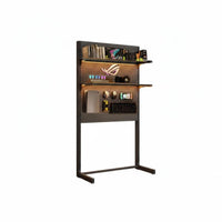 Freestanding Pegboard Shelf Space Saving No Tools Required Vertical Storage Rack Stable Construction Gaming Desk Organizer for Hobbyists, Home Office