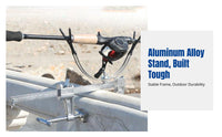 Adjustable Metal Raft Rod Holder, Aluminum Alloy Stand for Boat, Bridge, Pier Fishing