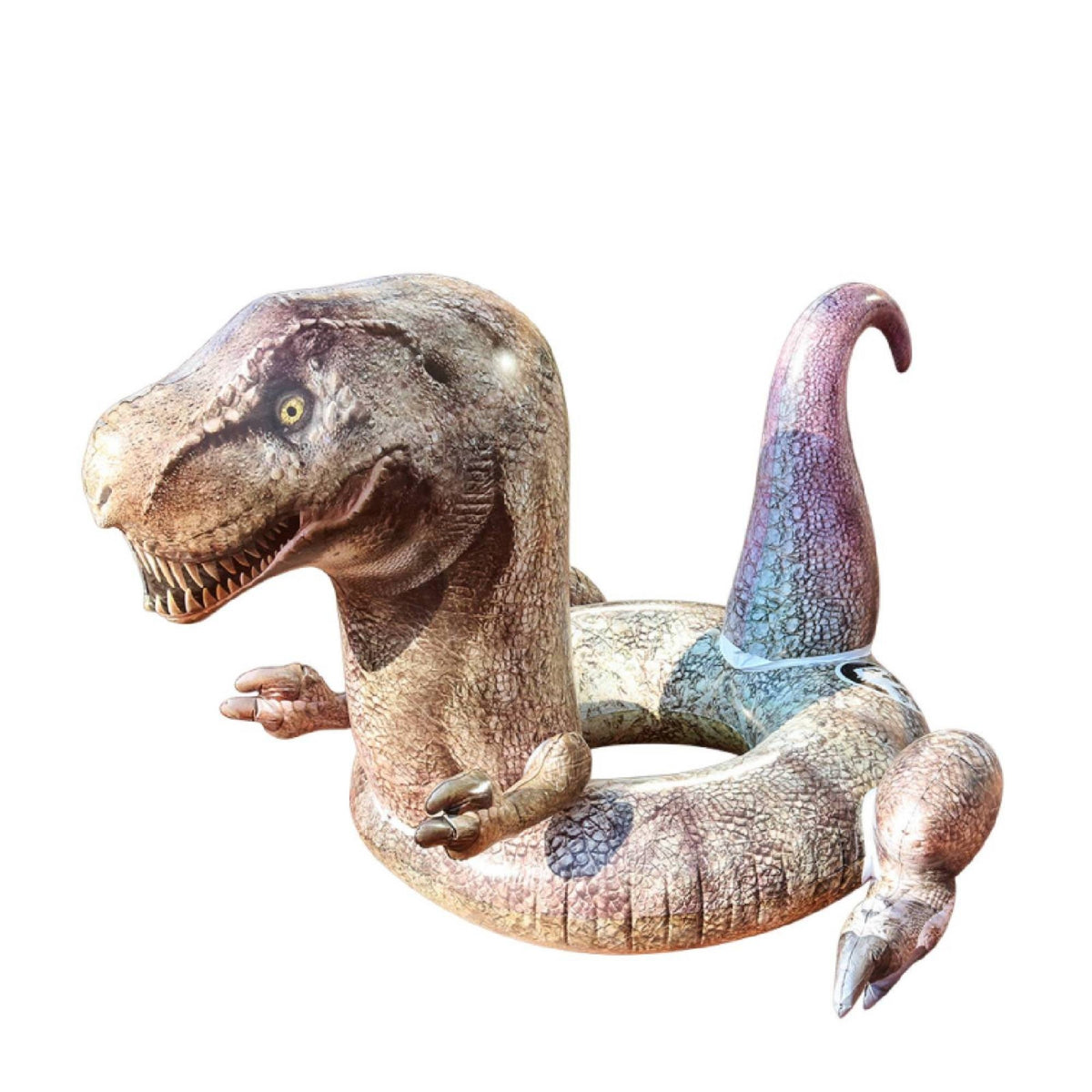 Printed Textured Pattern Dinosaur Swim Circle Raised Tail Inflatable Dinosaur Floating Seat