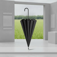 Promotional Umbrella with Curved Handle Customizable Long Shaft Umbrella Sturdy Windproof for Advertisers, Advertising Campaigns