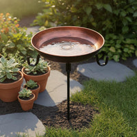 Metal Bird Bath Feeder Multi Use Bird Bath Stake Feeder Waterproof