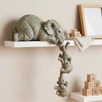 Resin Elephant Family Sculpture Symbolizes Maternal Love for Office Desk, Moms