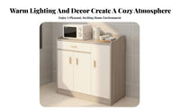 Multi-Functional Dining Room Buffet Hutch Large Capacity Kitchen Storage Sideboard Sturdy Construction Kitchen Hutch Cabinet Scratch Resistant for Homeowners, Office Workers, Cooking Enthusiasts, Breakroom, Hallway