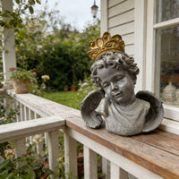 Vintage Angel Bust with Crown European Design House Decoration Retro Design