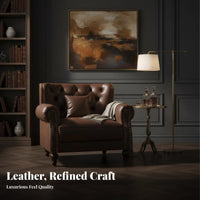 Tufted Leather Couch Traditional design Sofa Deep Button Tufting Upholstered Seating for Apartment Dwellers, Homeowners, recreation Area, Lounge, Study