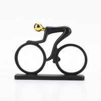 Minimalist Bike Sculpture Metal-likeLook Cyclist Statue Compact for Art Lovers