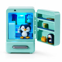 Realistic Mini Refrigerator Toy Imaginative Toy Fridge with Shelves Compact Play Kitchen Appliance Interactive for Children