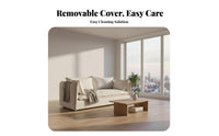 Removable and cleanable Cover 3-Seater Corduroy Sofa Modern Minimalist Design 3-Seater Corduroy Couch Easy to Clean Living Room Furniture aesthetic-inspired for Apartment Dwellers, Guesthouse Hosts, Interior Designers, Lounge Area, Bedroom, Home creamice