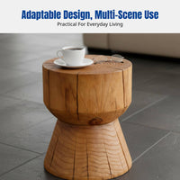 Hardwood Side Table, Vintage Wabi-Sabi Design, Handmade Creative Stool, Rustic Coffee Table Base