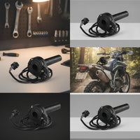 Electronic Full Twist Throttle Wired Handlebar Grip with Wire Rubberized Twist Throttle Plug and Play for Builders, Commuters, Electric Bikes