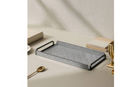 Serving Tray with Handles Woven Tray with Handles Gray for Coffee Table
