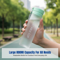 Sports Water Bottle, Large Capacity, Frosted Plastic, Outdoor, Portable Strap, Tea Infuser, Transparent
