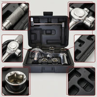 Compact Wrench Kit with Case Heavy Duty Tire Lug Nut Wrench Convenient Tire Changer Manual for Car Owners