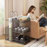 Home Gym Storage Rack Wirefitness Storage Rack Mat Storage Rack Large Capacity Gym Organizer with Side Compartment for Fitness Enthusiasts, Yogis