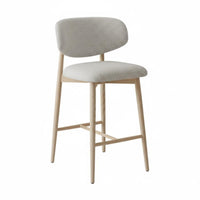 Four-Legged Counter Stool Vintage Look Upholstered Kitchen Island Stool Minimalist Design Anti-Slip Feet for Cafe Owners, Adults