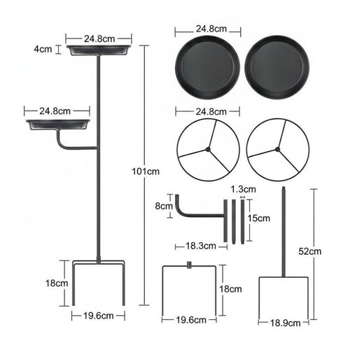 Bird Bath Feeder Combo Stable Base Outdoor Bird Bath Station Easy to Assemble