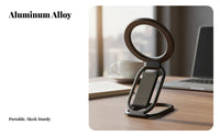 Attractive Kickstand Grip Magnetically-Stable Compatible Attractive Loop Holder with Strap Foldable Phsingle Stand for Tripers, Commuters, Desk Use