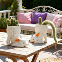 Wild Canine Planter Decorative Design Garden Decor Gift Idea for Patio, Balcony