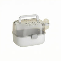 Hard-Sided Hamster Carrier Transparent Top Portable Pet Cage Locking Clasp