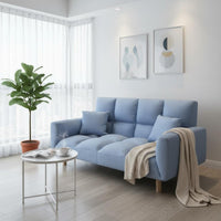 Two-Person Folding Sleeper Sofa Space-Saving Convertible Folding Sofa Bed Firm Foam Adjustable Sleeper Loveseat for Small Apartment Dwellers