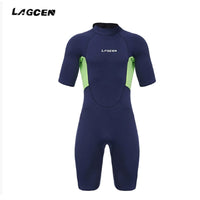 LAGCEN/3MM男士潜水服泳衣短袖短裤连体自由潜浮游泳保暖浮潜泳衣