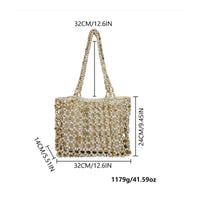 Beaded Handbag Handmade Beaded Tote Pearl for Weddings, Parties, Women, Brides
