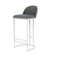 Upholstered High-Back Stool with Backrest Home Furnishing Minimalist Design