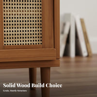 1 Piece Walnut Finish Bookcase Freestanding Wood Book Shelf Versatile Storage Cabinet Innovative Door Display Space-saving Shelf Suitable for Adults Living Room Bedroom Hallway