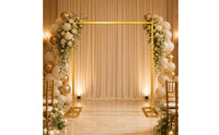 Gold Metal Arch Stand Portable Square Tubing Arch Frame Indoor Outdoor Use