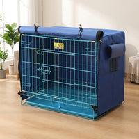 Dog Cage Cover, Waterproof Material Cat Cage Cover, Windproof Crate Cover for Wire, Indoor Outdoor Cage Cover with Roll-Up Front Door