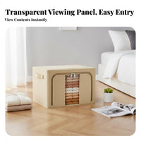 Framed Collapsible Clothes storage container Stackable textile Container double retrieval fasteners