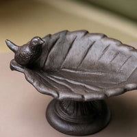 Cast Metal Avian Feeder Sturdy Leaf Bird Feeder Outdoor for Garden, Patio