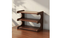 3-Tier Rack with Curved Supports Sturdy Tabletop Storage Rack Wooden Shelf for Professionals, Students, Dorm, Countertop