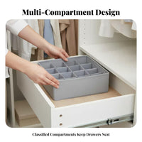 3 Pieces Compartmented Underwear Box Set Foldable Clothing Divider With Lid
