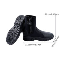 5mm Dive Boots with Hard Sole Treaded Dive Boots with Zipper Non-Slip Footwear Secure for Snorkeling